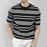 Knitted Ice Silk T-shirt Men's