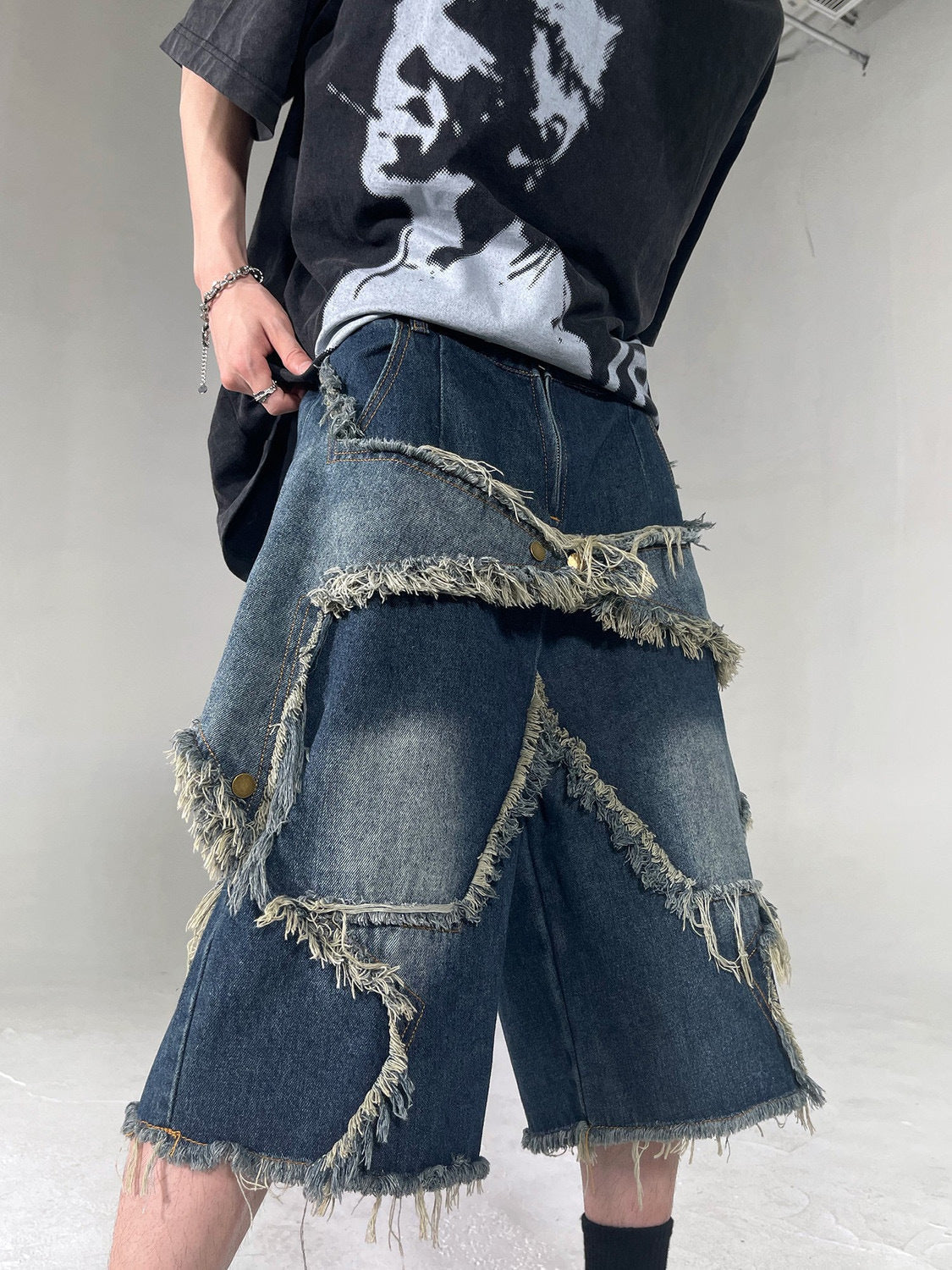 Frayed Denim Shorts