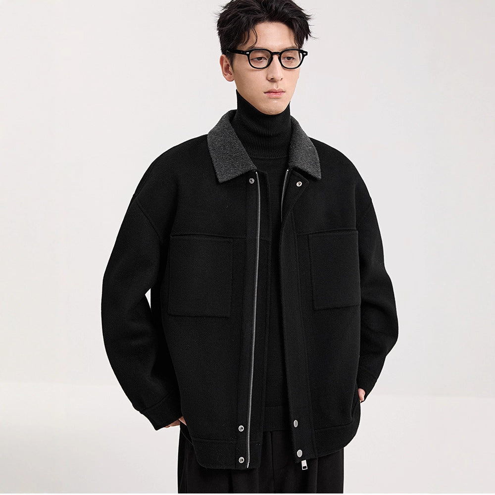 Lamb Wool Lapel Double-faced Wool Jacket