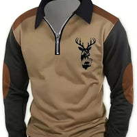 3D Printed Men's Long Sleeve Polo Shirt