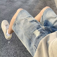 Retro Tattered Jeans Men's Denim Shorts
