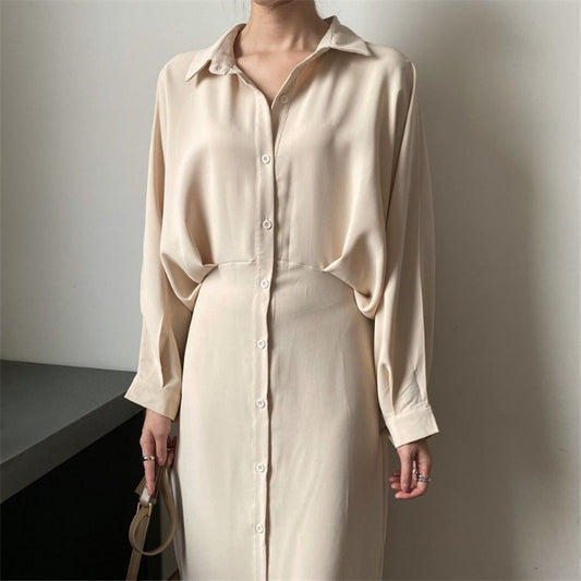 French Elegant Temperament Dress Female Lapel Waist Waist