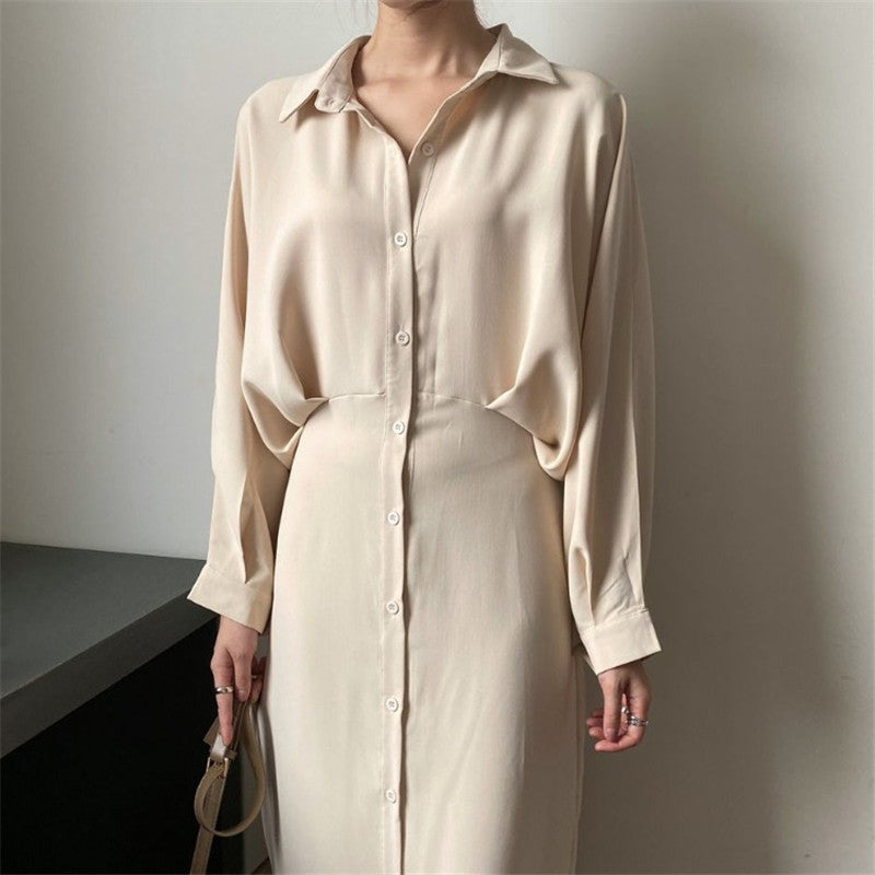 French Elegant Temperament Dress Female Lapel Waist Waist