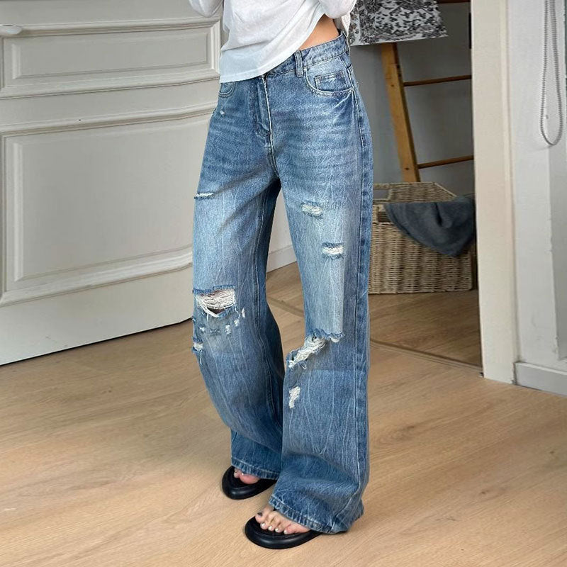 Slim Design Wide-leg Jeans