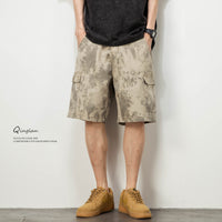 Men's Loose Desert Camouflage Denim Shorts