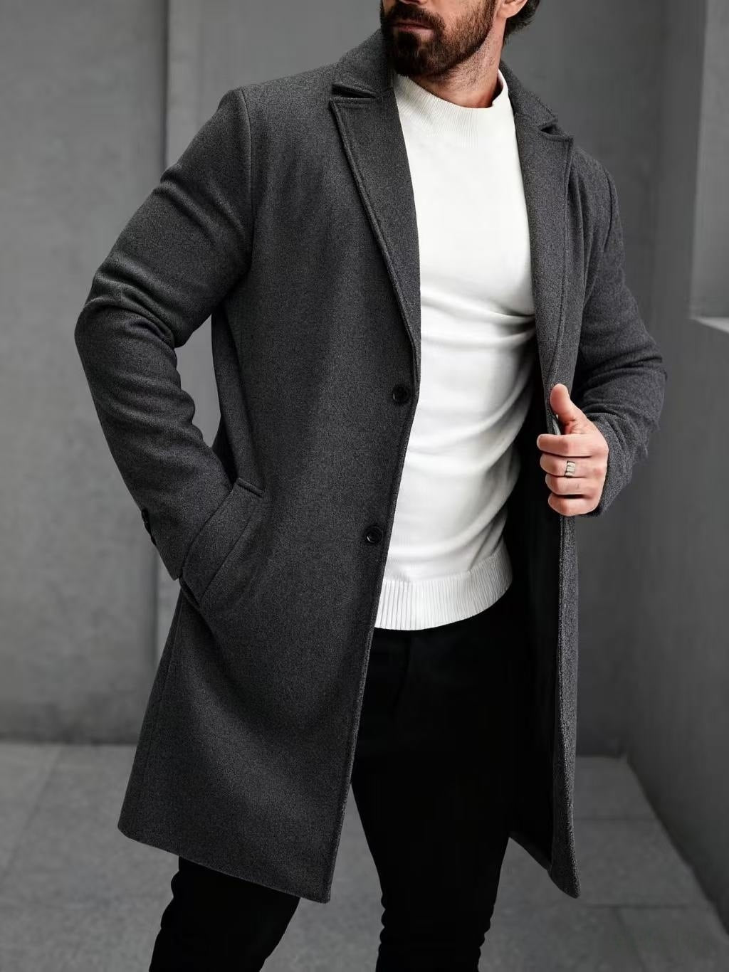 Classic Versatile Business-style High-end Single-breasted Casual Trench Coat