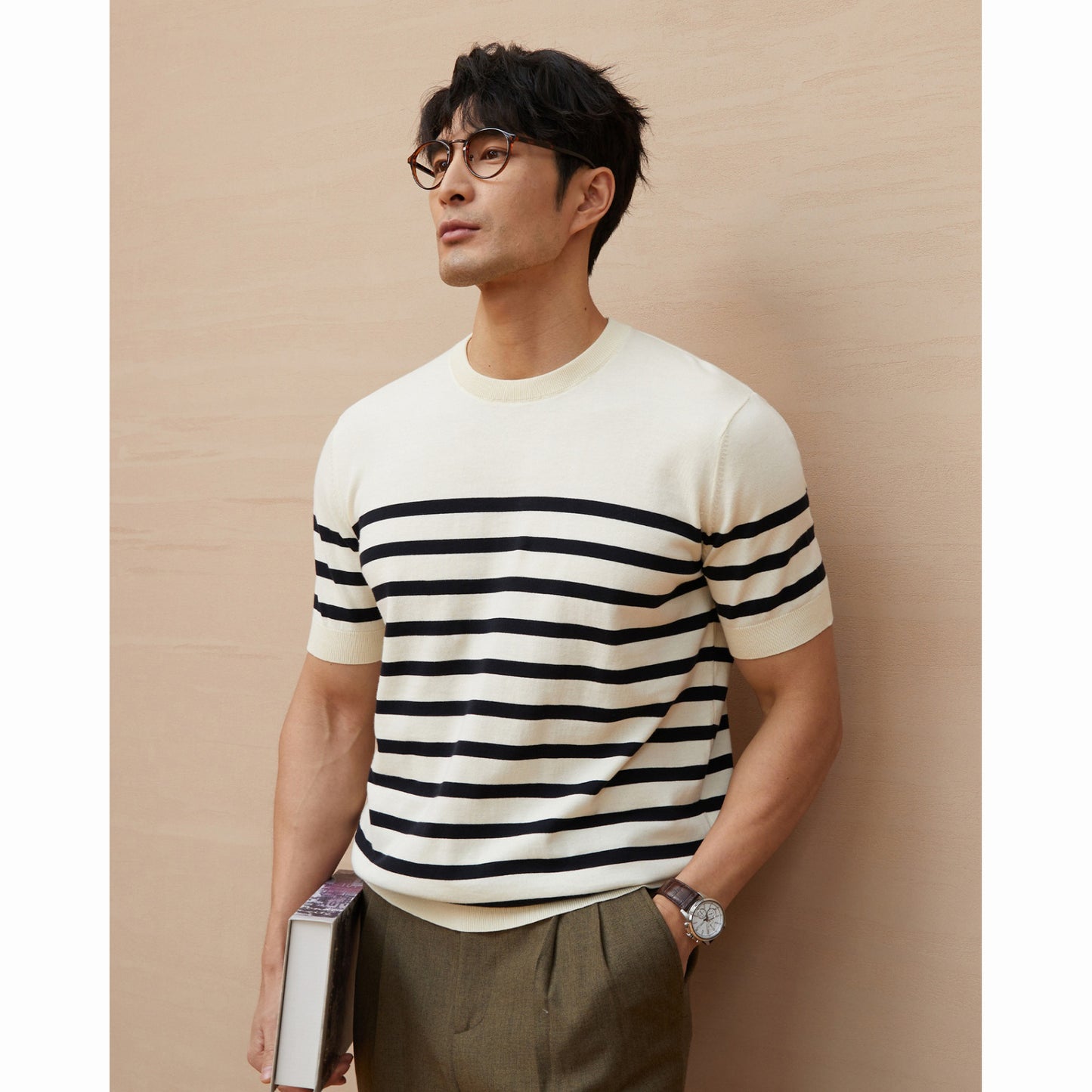 Short-sleeved Knitte Mens T-Shirt