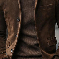 Mens Retro Casual Suede Jacket