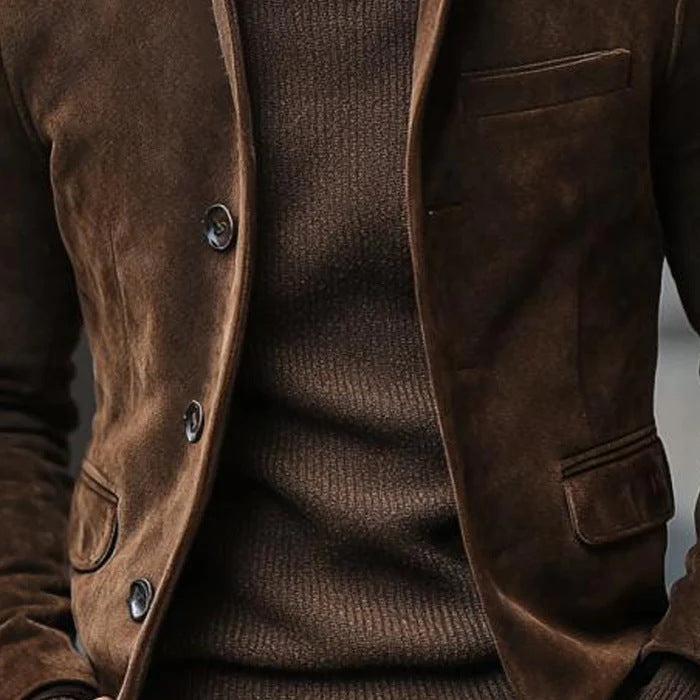 Mens Retro Casual Suede Jacket