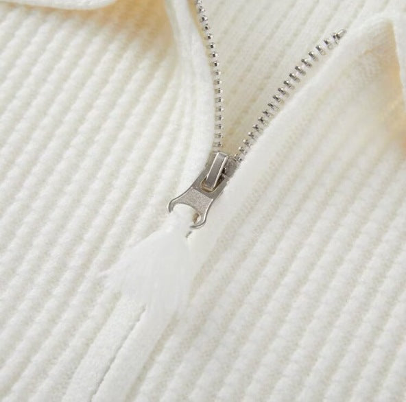 Knitted Polo Sweater With Thermal