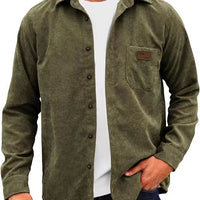 Lapel Corduroy Long-Sleeve Cardigan
