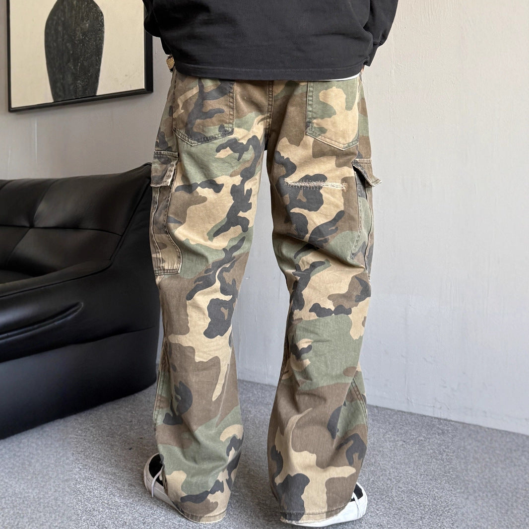 Retro Ripped Bootcut Jeans