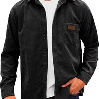 Lapel Corduroy Long-Sleeve Cardigan