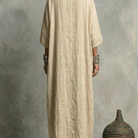 Round-neck Casual Asymmetrical Long Dress