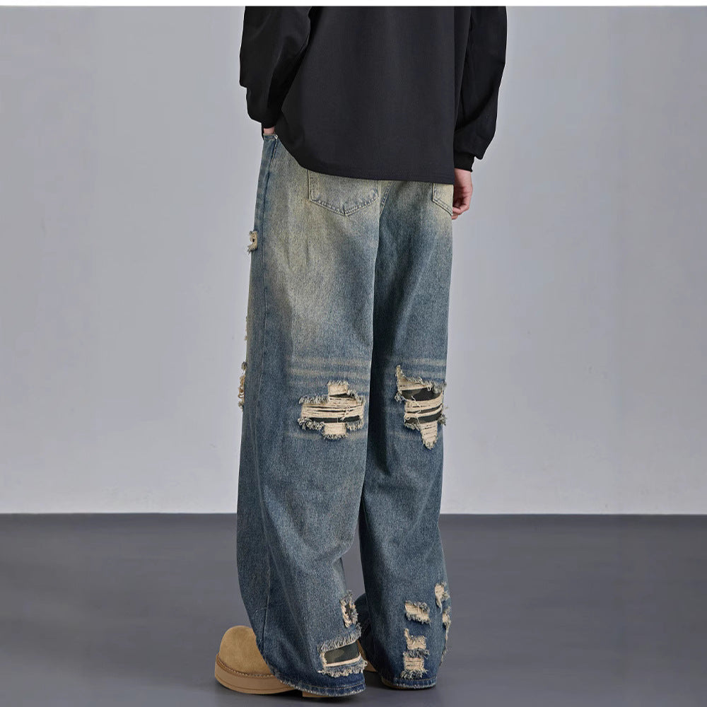 Mens American Camouflage Ripped Jeans