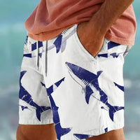 Fashion Personality 3D Shark Printed Beach Shorts Men