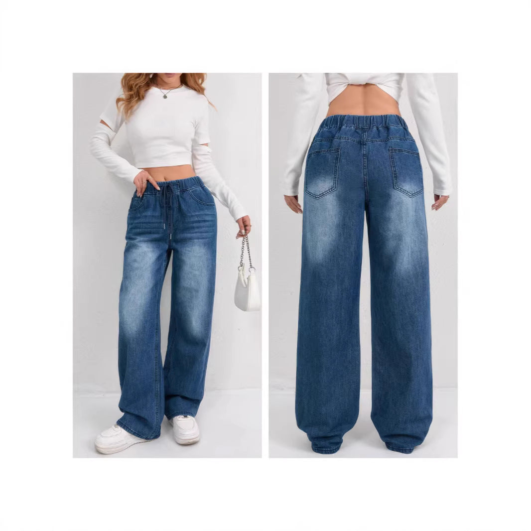 Straight-Leg Denim Jeans For Women