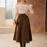 Faux Suede Elegant Skirt