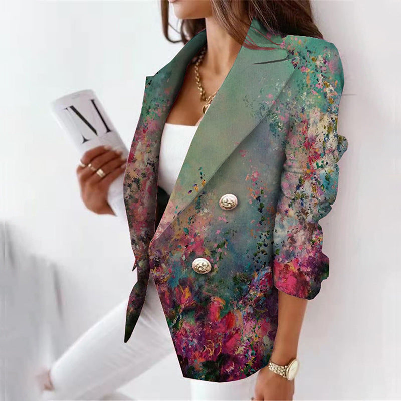 3D Color Printing Suit Jacket Slim Temperament