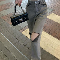 Women's Summer New High Waist Loose Ripped Jeans