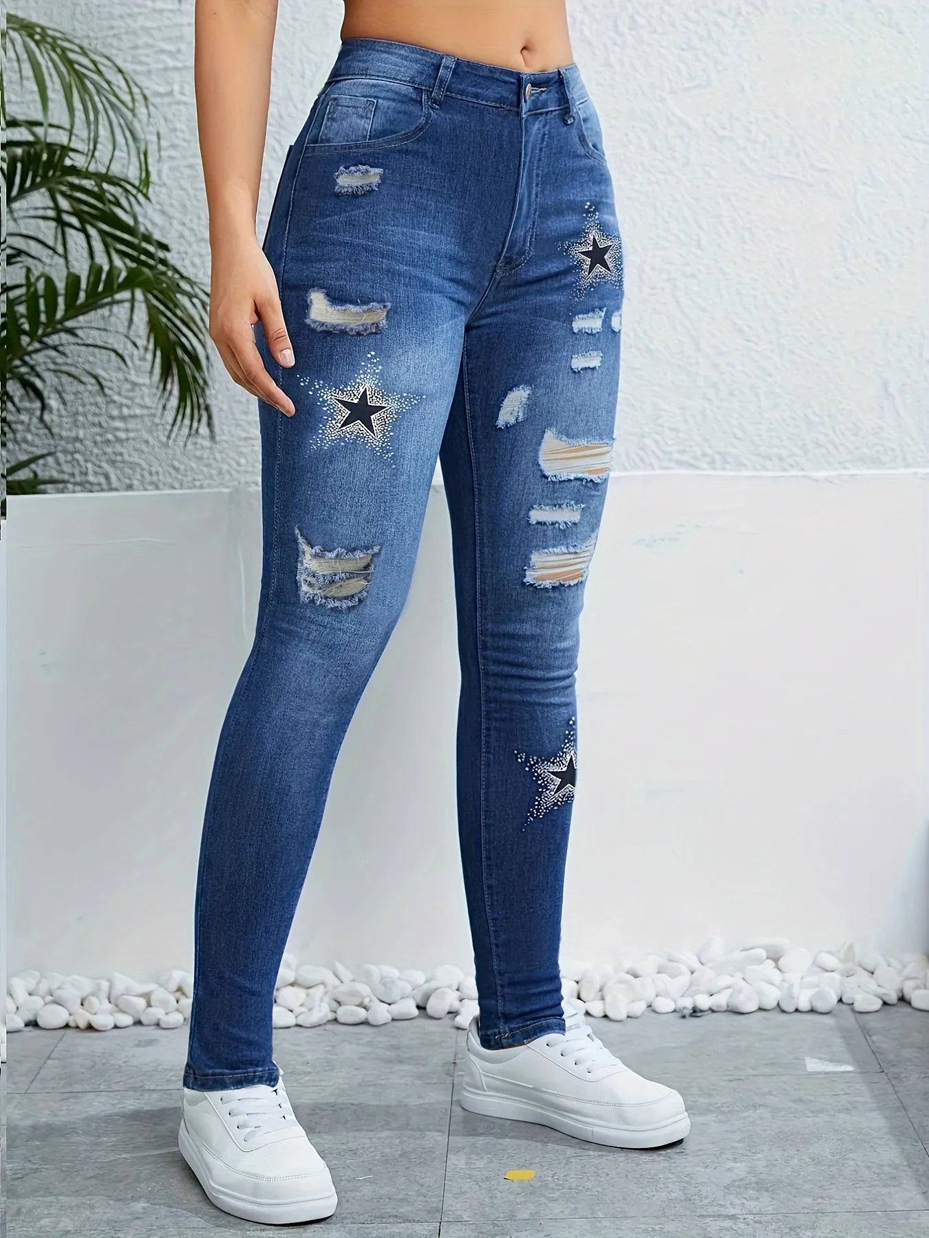 Ripped Distressed Skinny Denim Jeans