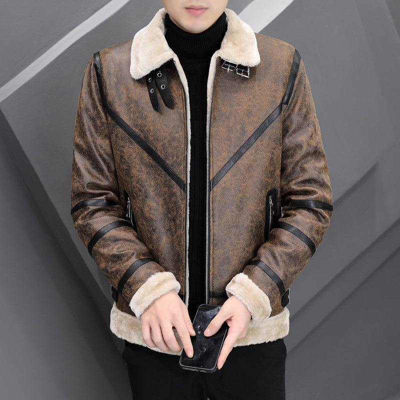Thick Fur Collar Men's jacket