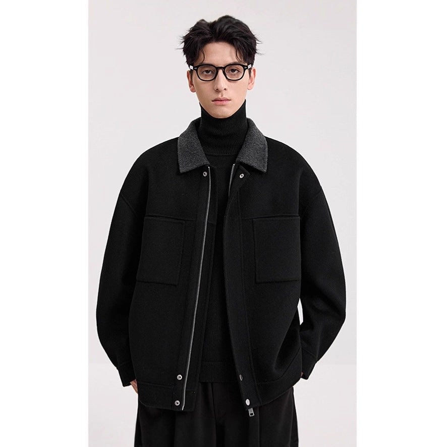 Lamb Wool Lapel Double-faced Wool Jacket