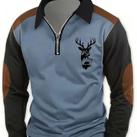 3D Printed Men's Long Sleeve Polo Shirt