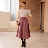 Faux Suede Elegant Skirt