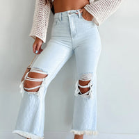 Womens Ripped Straight Jeans