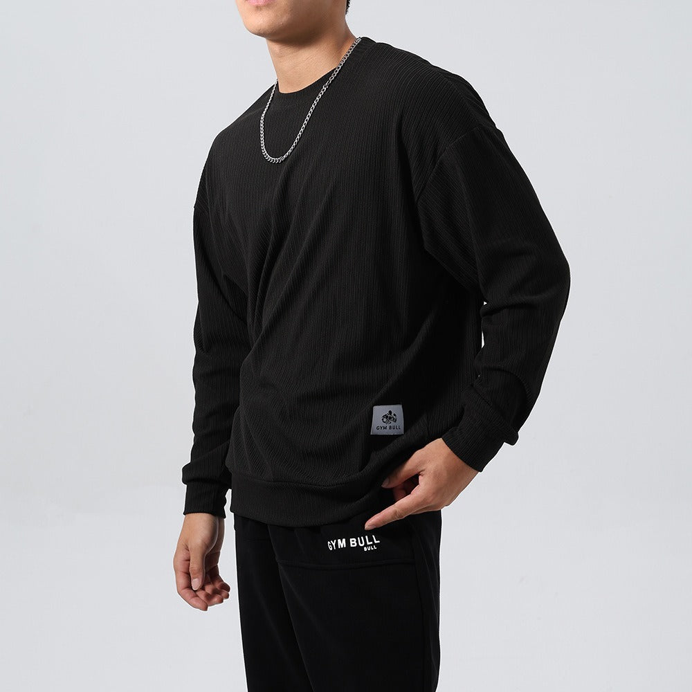 Striped Sports Hoodie With A Relaxed Fit And Dropped Shoulder Sleeves