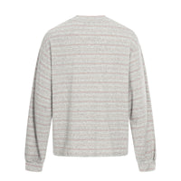 Hip-hop Oversized Letter-print Relaxed-fit Long-sleeve T-shirt With Striped Top