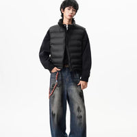 American Style Button-down Solid-color Cotton Jacket Vest