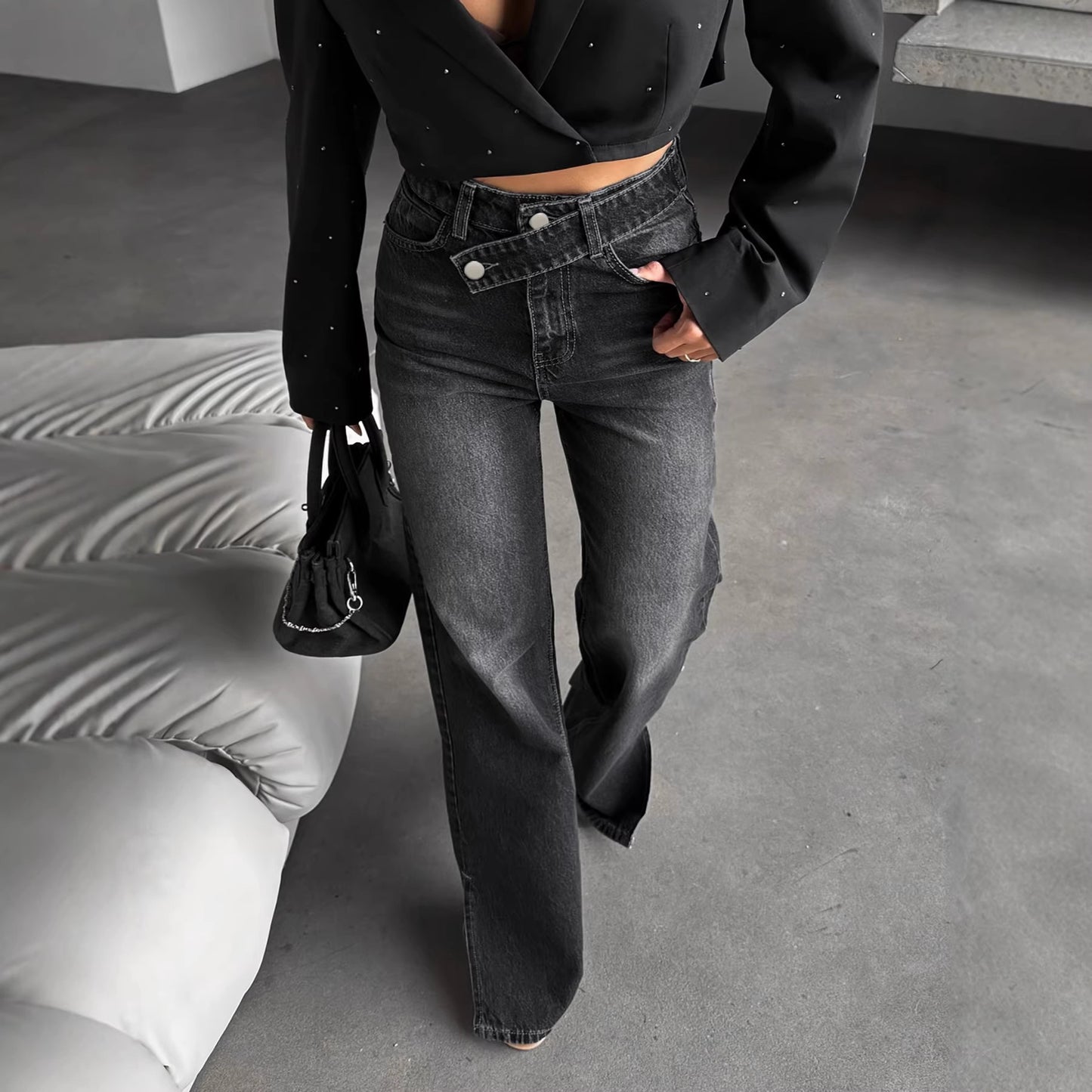 High-waisted Denim Jeans