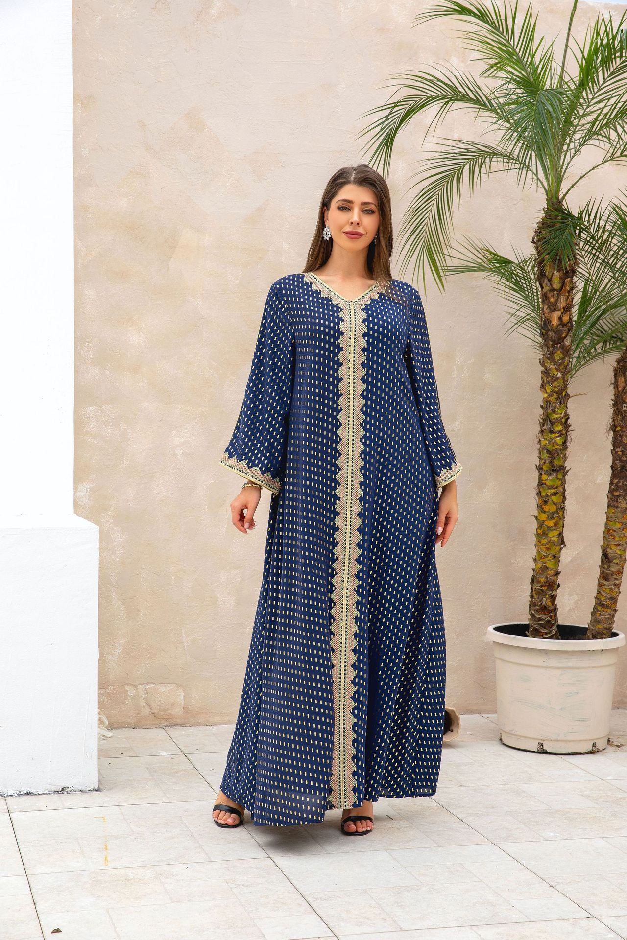 Simple Lace Slim-fit Dubai Women's Dress