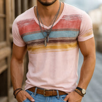 Mens 3D Digital-Print Short-Sleeve T-Shirt