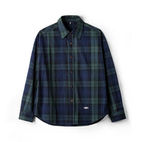 Retro Blue-green Plaid Shirt For Men