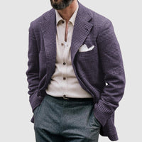 Casual Printed Double-breasted Suit Jacket For Men