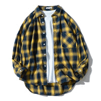 Japanese Style Plaid Long Sleeve Shirt