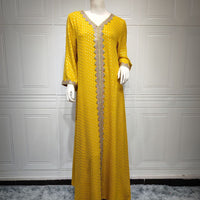 Simple Lace Slim-fit Dubai Women's Dress