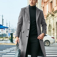 Men's Long-sleeved Wool Coat
