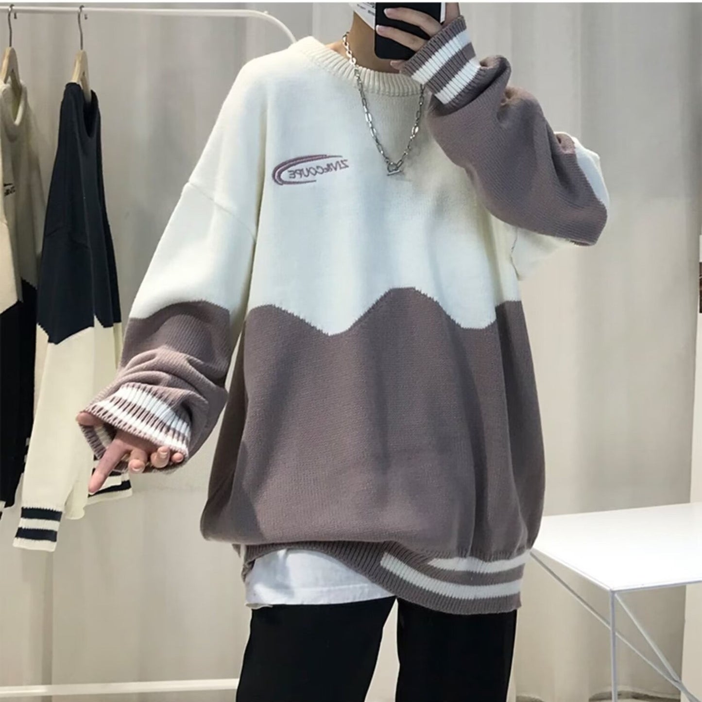 Autumnwinter Crewneck Sweater For Men