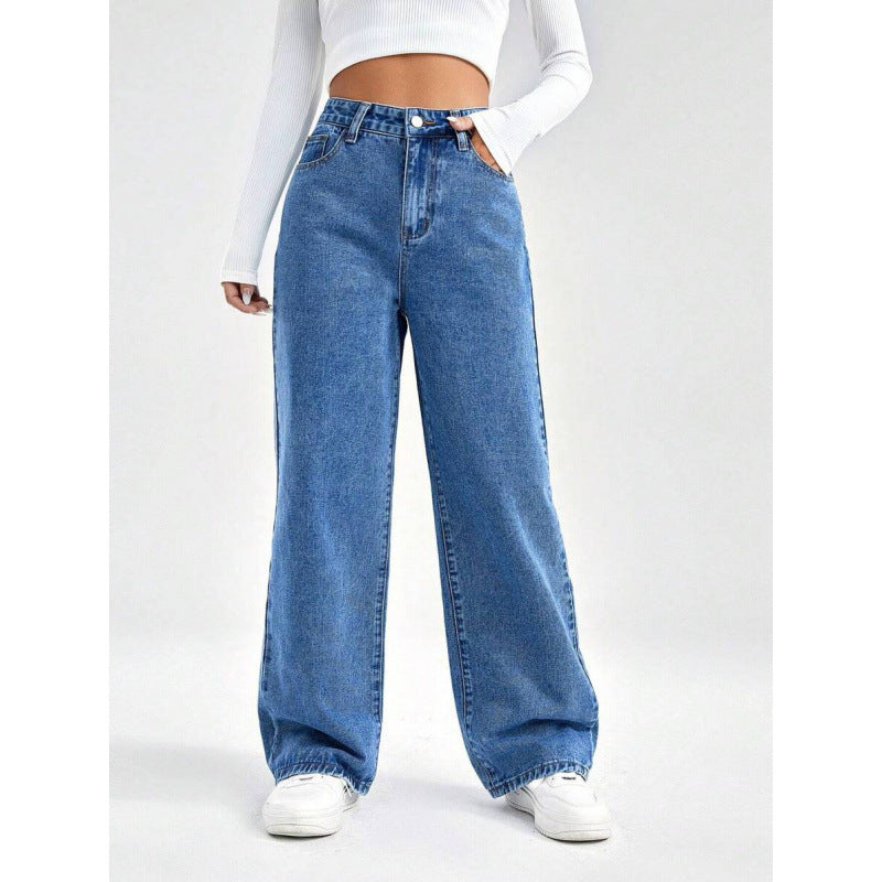 Womens Loose-fit Denim Jeans