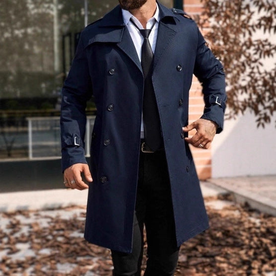 Mens Mid-length Casual Trench Coat