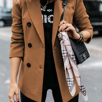 European And American Long-sleeved Double-breasted Button Blazer