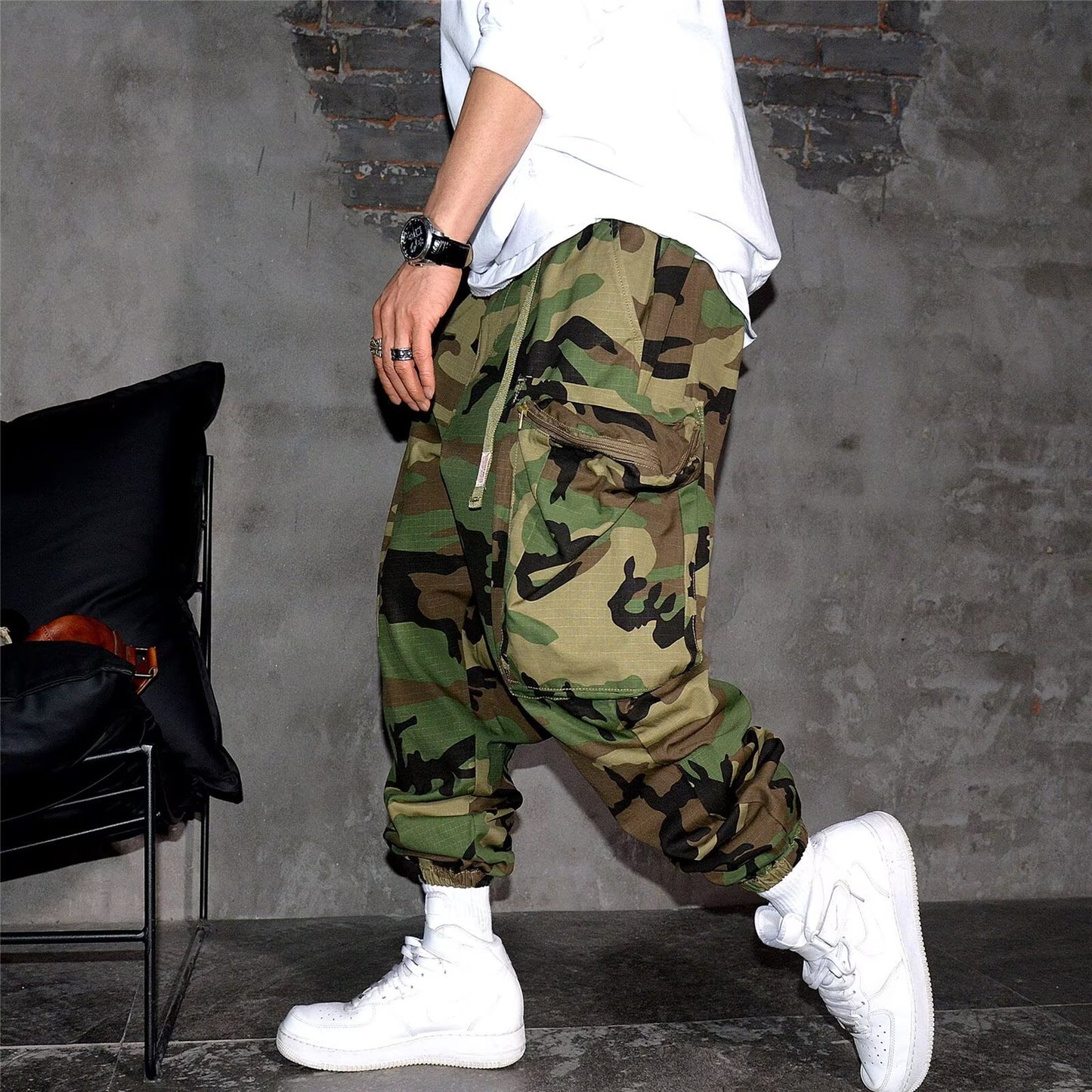 Retro High Street Camouflage Men Pants