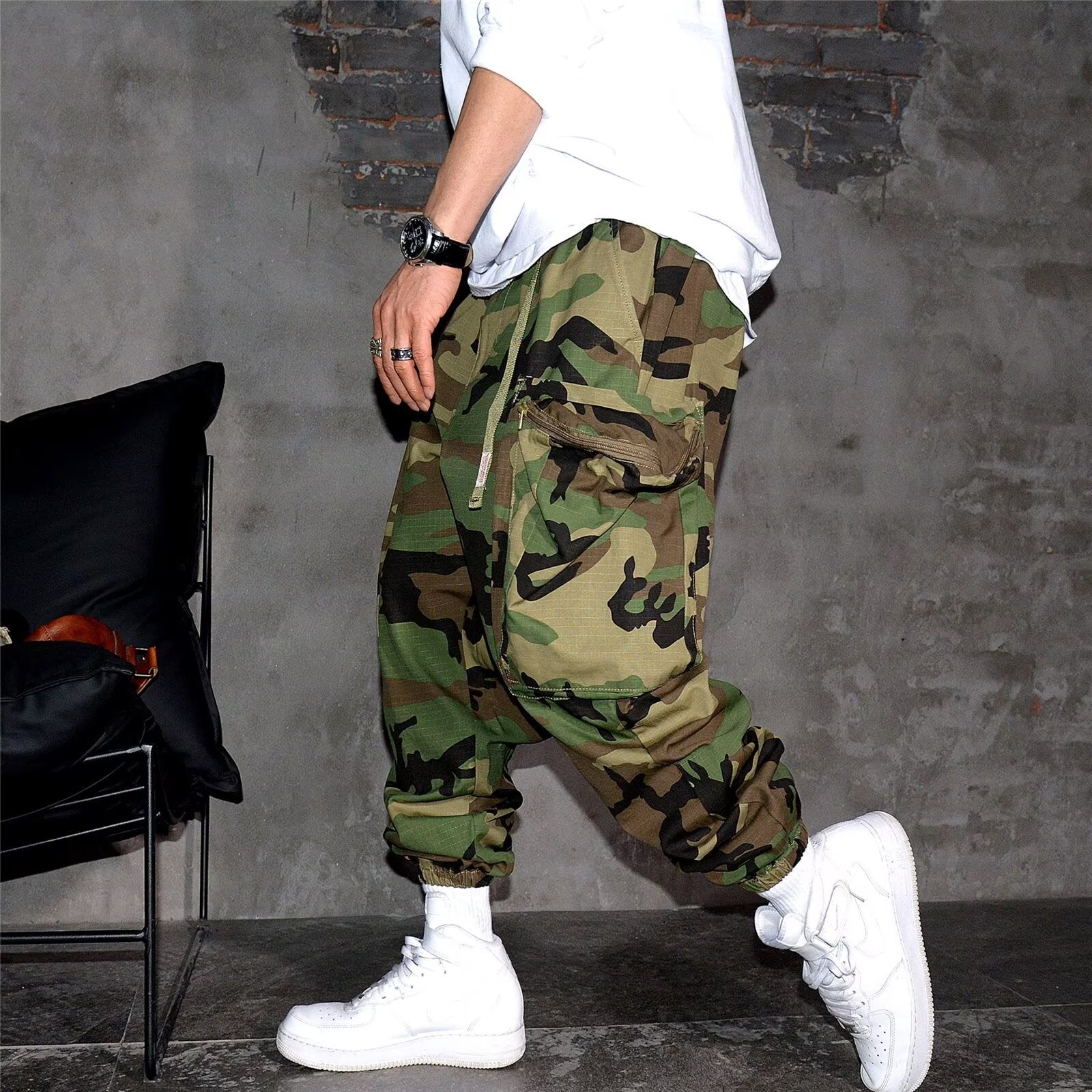 Retro High Street Camouflage Men Pants