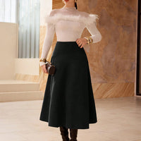 Faux Suede Elegant Skirt