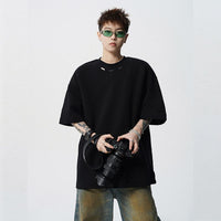 Metal-Emblem Short-Sleeve T-Shirt