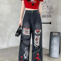 Womens Vintage Ripped Jeans